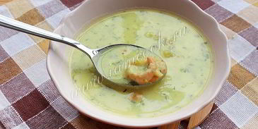 сырный суп пюре с креветками