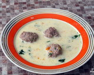 Сырный суп с фаршем