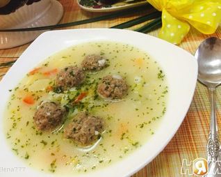 Сырный суп с фрикадельками