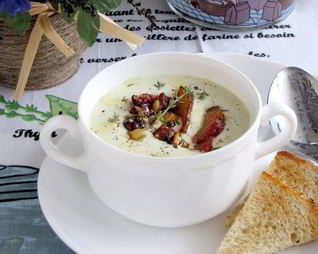 Сырный суп с грудинкой