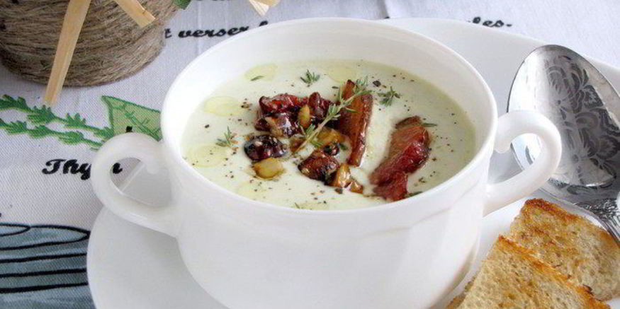 Рецепт сырного супа с грудинкой