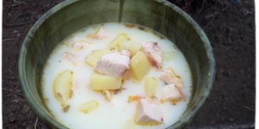 сырный суп с копченой курицей