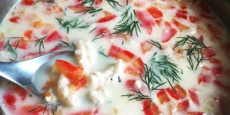 Рецепт сырного супа с креветками и болгарским перцем