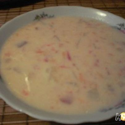 Сырный суп с курицей и помидорами