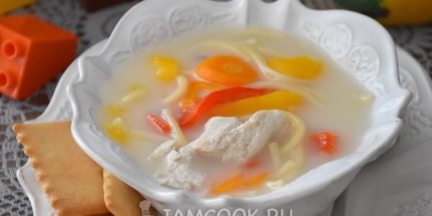 Рецепт сырного супа с курицей и вермишелью