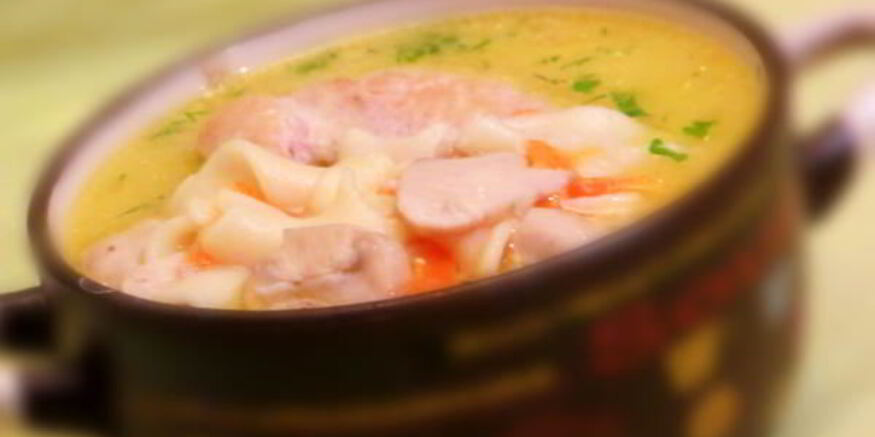 Рецепт сырного супа с лапшой