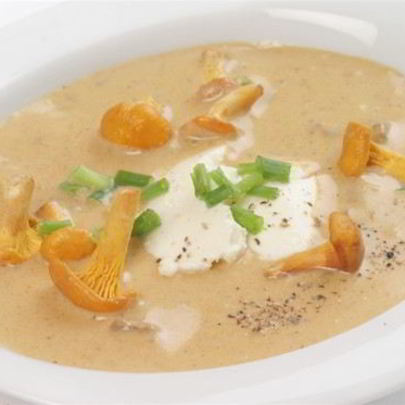 Сырный суп с лисичками