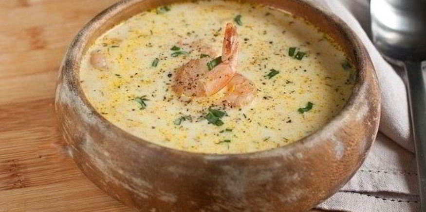 Рецепт сырного супа с морковью и креветками