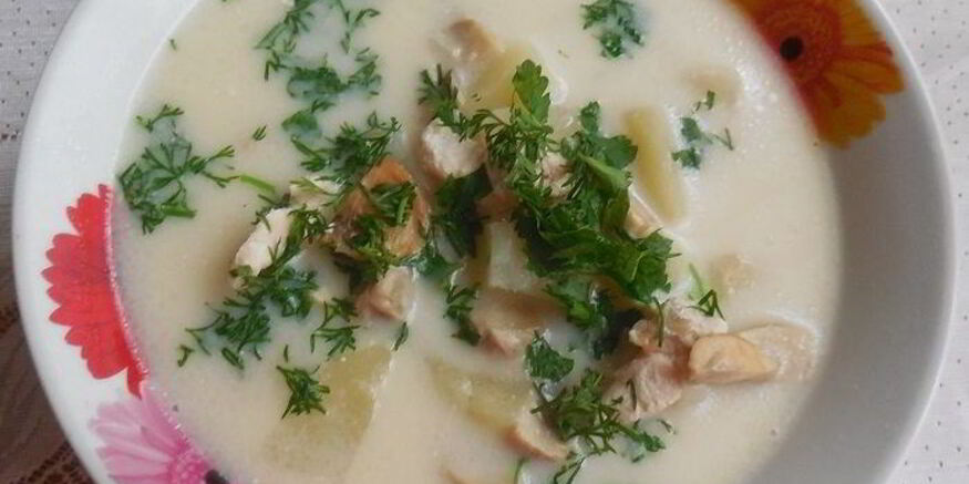 Рецепт сырного супа с мясома