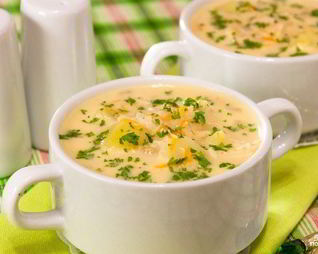 Сырный суп с рисом