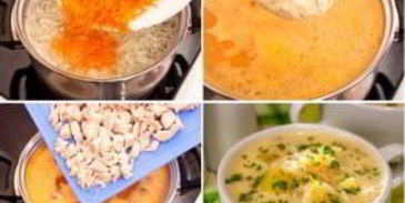 сырный суп с рисом