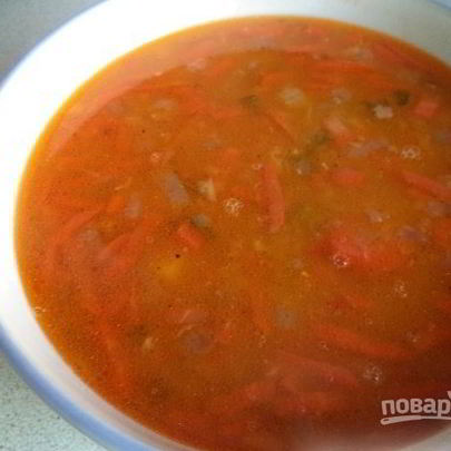 Томатный суп с чечевицей