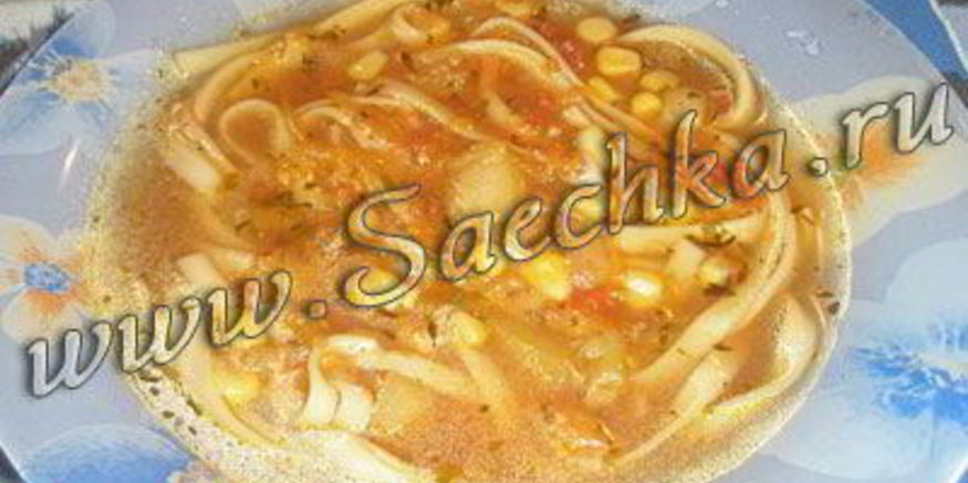 Рецепт томатного супа с кукурузой