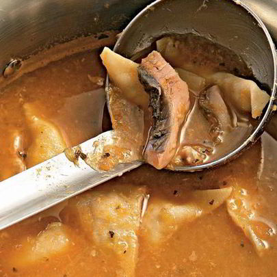 Балатонская уха с рыбными пельменями