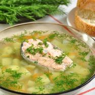 Рецепт Ухи из форели с зеленью