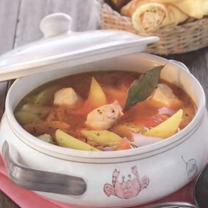 Уха по-царски с блинами