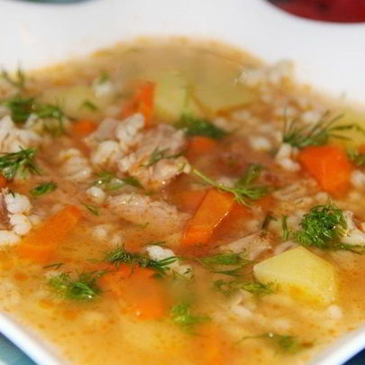 Уха с перловкой