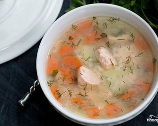 Уха с семгой