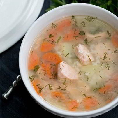 Уха с семгой