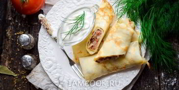 блинчики с ливерной колбасой