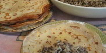 блинчики с печенью и рисом