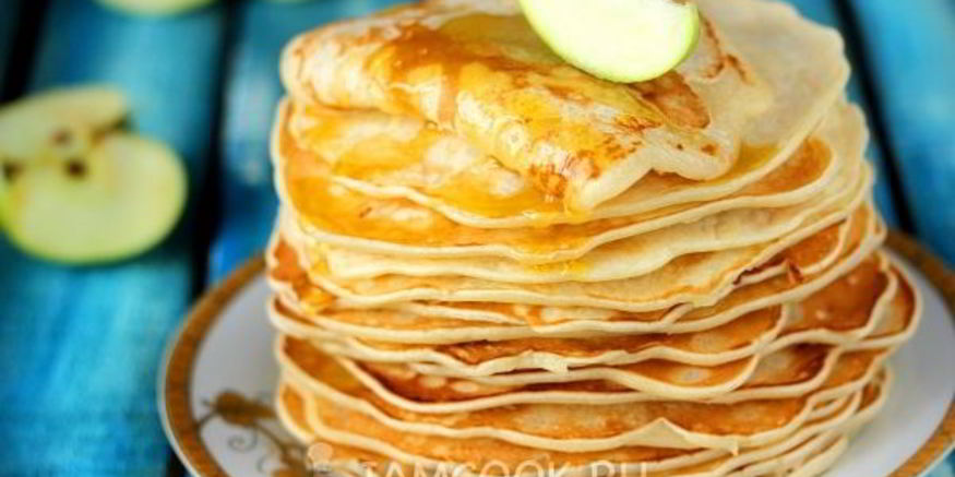 Рецепт блинчиков с тертым яблоком