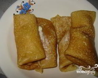 Блинчики с творогом и сгущенкой