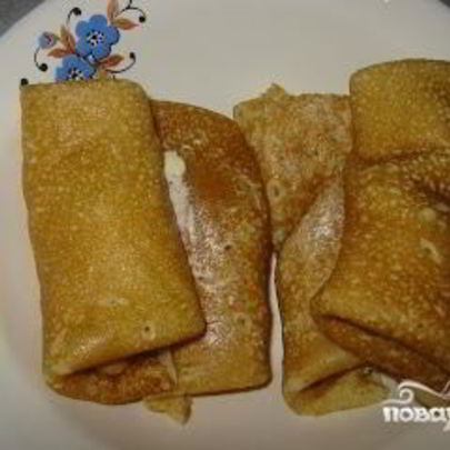 Блинчики с творогом и сгущенкой