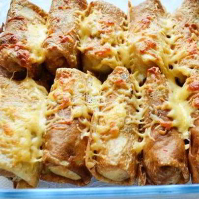 Блины по-итальянски с грибами и сыром