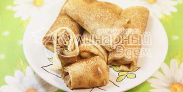 блины с капустой и грибами