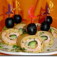 Рецепт Блинов с колбасой Острячок