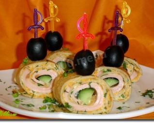 Блины с колбасой Острячок