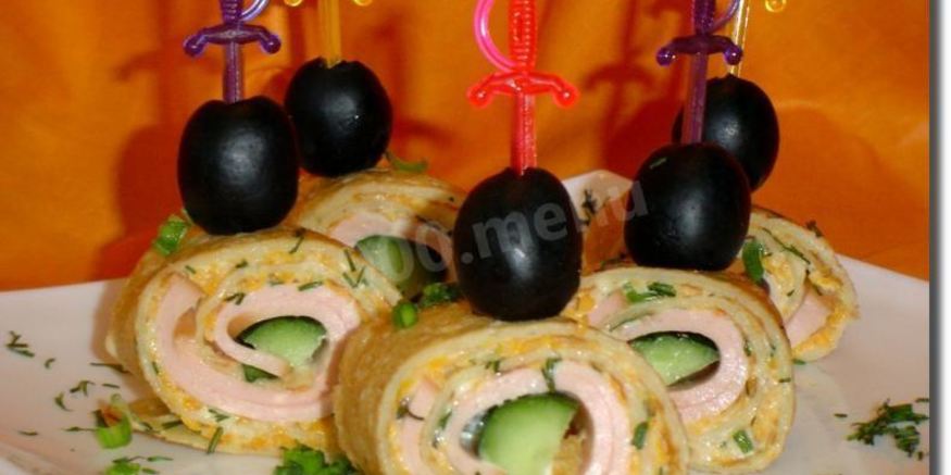 Рецепт блинов с колбасой острячок