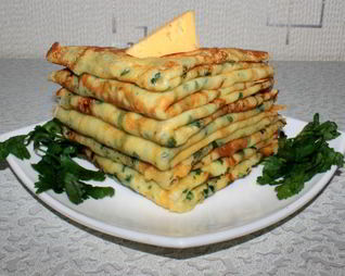 Сырные блинчики с петрушкой