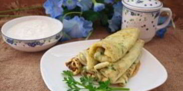 сырные блины с зеленью