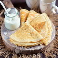 Рецепт Тонких блинов с дырочками на ряженке