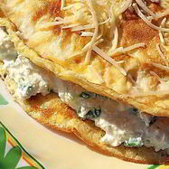 Рецепт Яичного блинчика с сырно-творожной начинкой