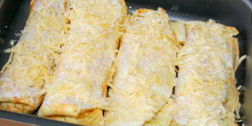 яичные блинчики с курицей и грибами