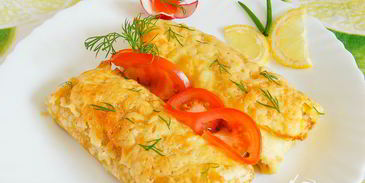 яичные блинчики с курицей и грибами