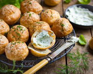 Мини-булочки с творожной начинкой