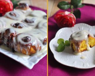 Тыквенные булочки с корицей и заливкой