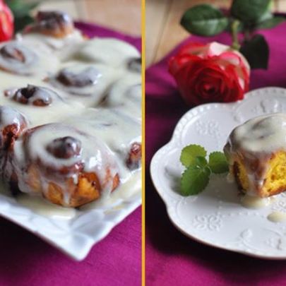 Тыквенные булочки с корицей и заливкой