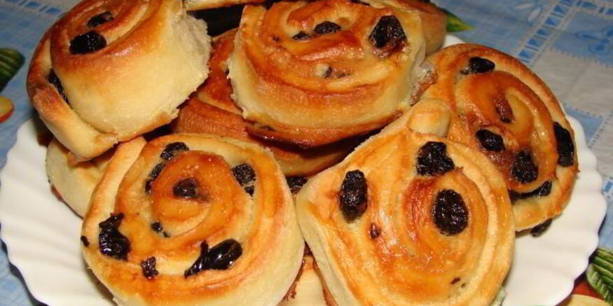 Рецепт завитушек булочки с изюмом