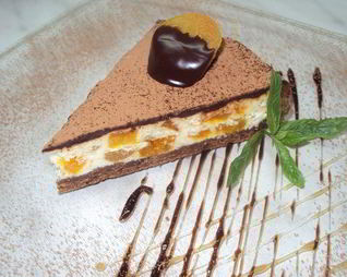 Чизкейк с белым шоколадом, курагой и ромом