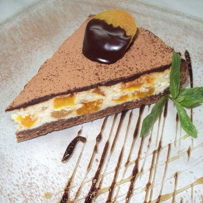 Чизкейк с белым шоколадом, курагой и ромом