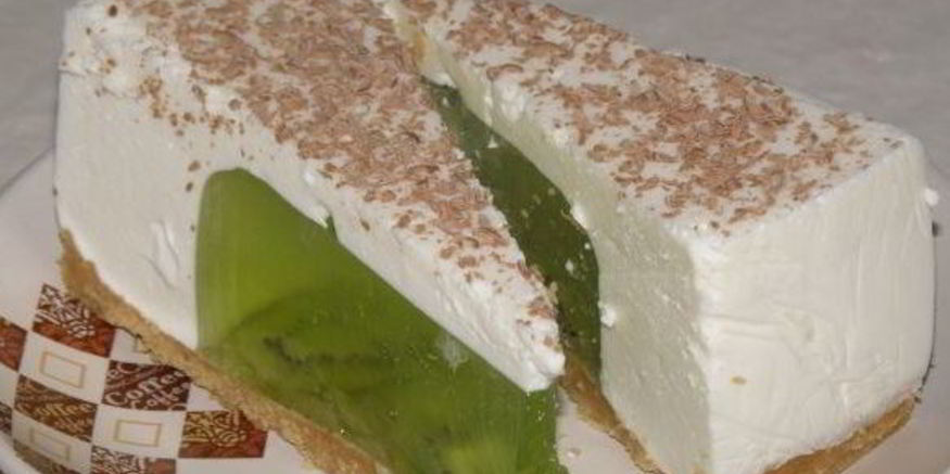 Рецепт чизкейка с киви без выпечки