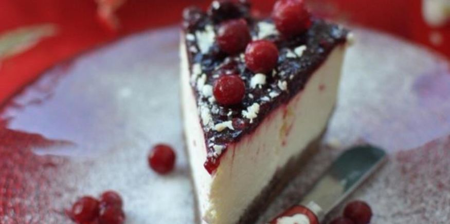 Рецепт чизкейка с клюквенной заливкой