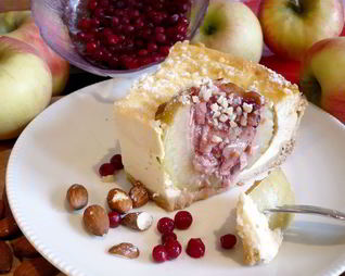 Чизкейк с печеными яблоками