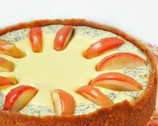 Чизкейк с яблоками и маком