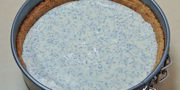 чизкейк с яблоками и маком